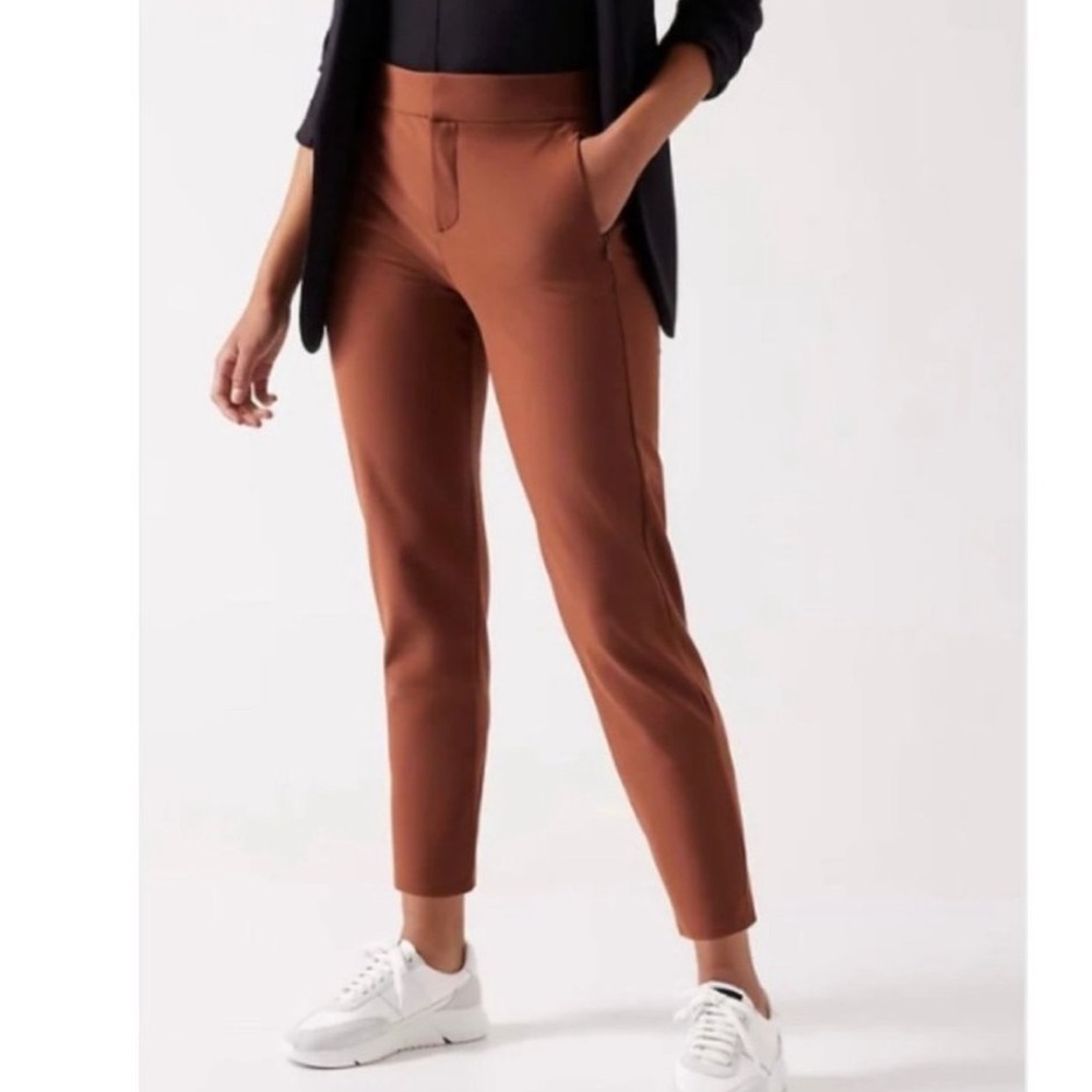 Athleta Stellar Skinny Trouser Terracotta Orange Red Pants 4 - Picture 2 of 10